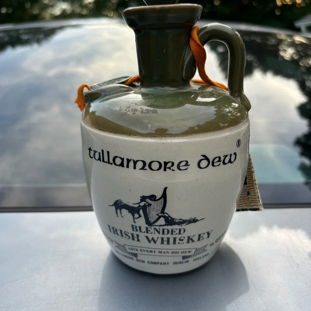 Vintage Tullamore Dew Blended Irish Whiskey Jug Decanter Dublin Ireland Empty